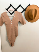 Load image into Gallery viewer, Taupe Button Bodysuit
