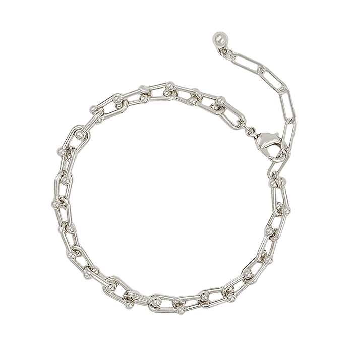 Silver U Shape Link Bracelet