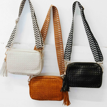 Load image into Gallery viewer, Woven Camera Crossbody Bag
