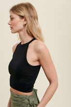 Load image into Gallery viewer, Black Seamless High Neck Bralette
