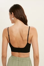 Load image into Gallery viewer, Black Ribbed Low Back Bralette
