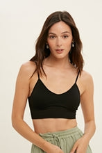 Load image into Gallery viewer, Black Ribbed Low Back Bralette
